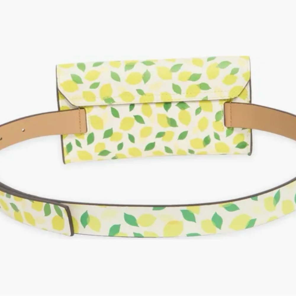 Kate Spade Yellow and Green Lemon Print Belt